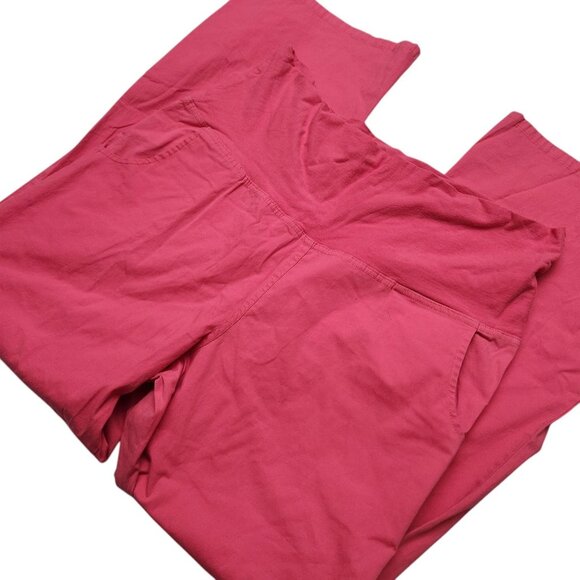 Landau Maternity Women's Size 15 Bootcut Scrub Pants Over the Belly Hot Pink - Picture 2 of 7
